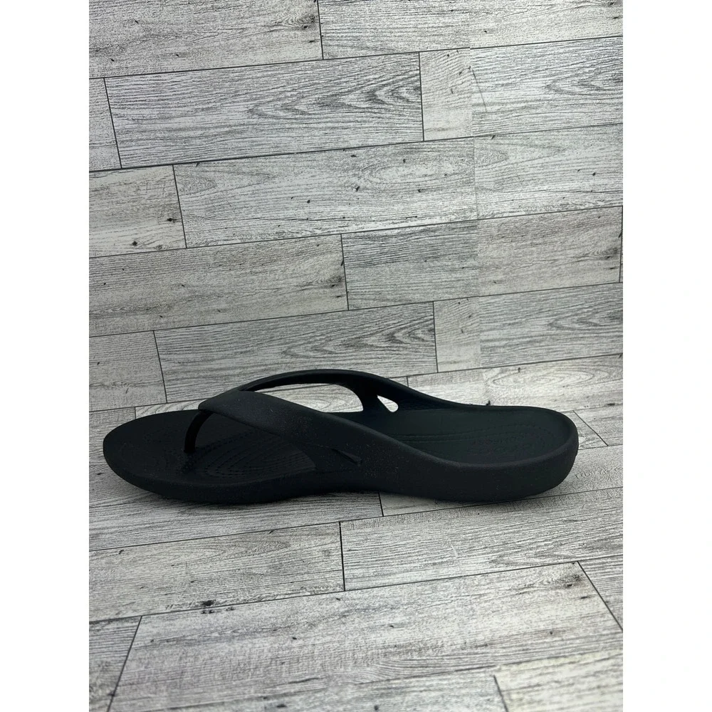 Crocs Womens Flip Flops Thong Sandals Iconic Comfort Black Lightweight Size W 11